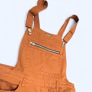 Wild Fable Rust Overalls with Zipper Details